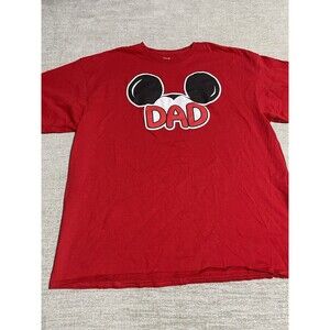 Disney Shirt Men’s 2XL Red Dad Mickey Ears Short Sleeve ￼
